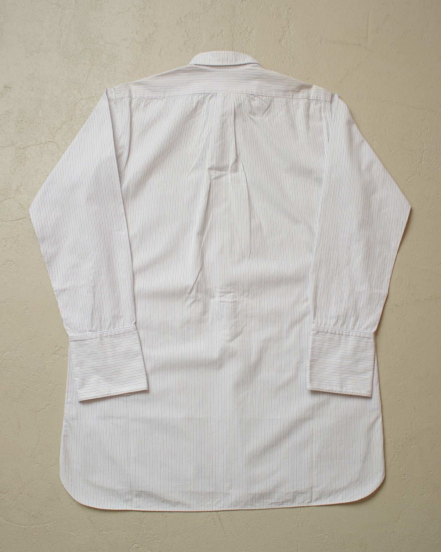 1920/30s German "wul" striped Kent Collar Shirt white - L