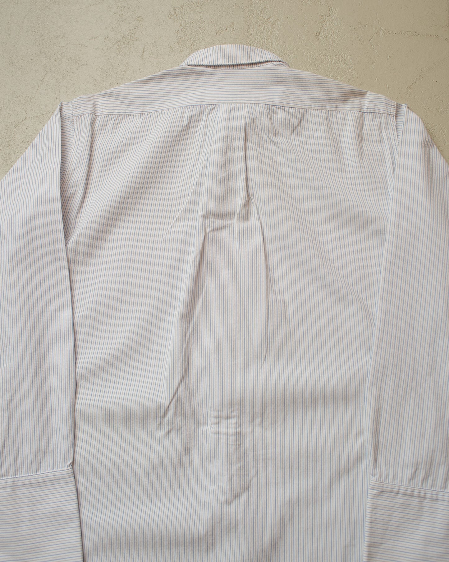 1920/30s German "wul" striped Kent Collar Shirt white - L