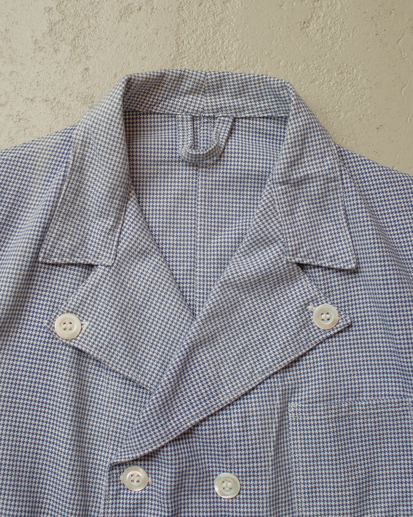 1950s Double Breasted Butchers Work Jacket blue - S/M