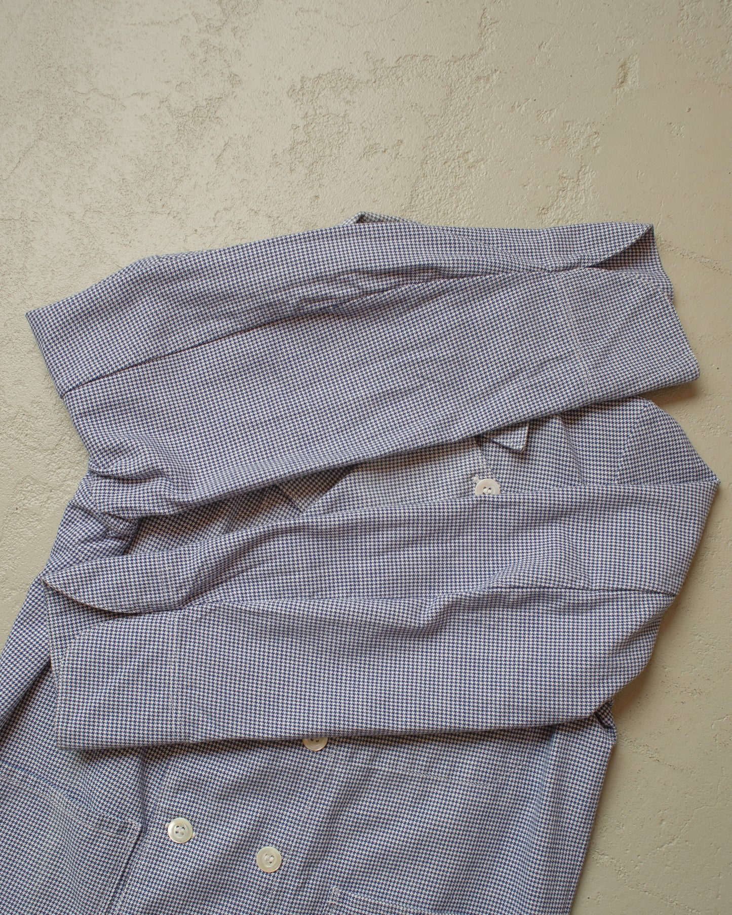 1950s Double Breasted Butchers Work Jacket blue - S/M
