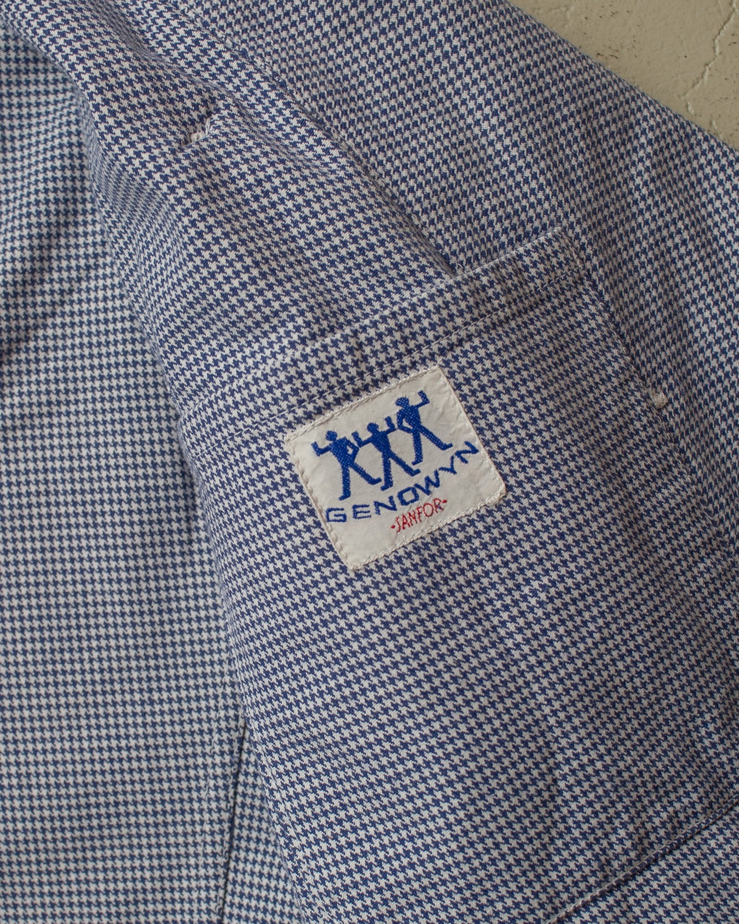 1950s Double Breasted Butchers Work Jacket blue - S/M