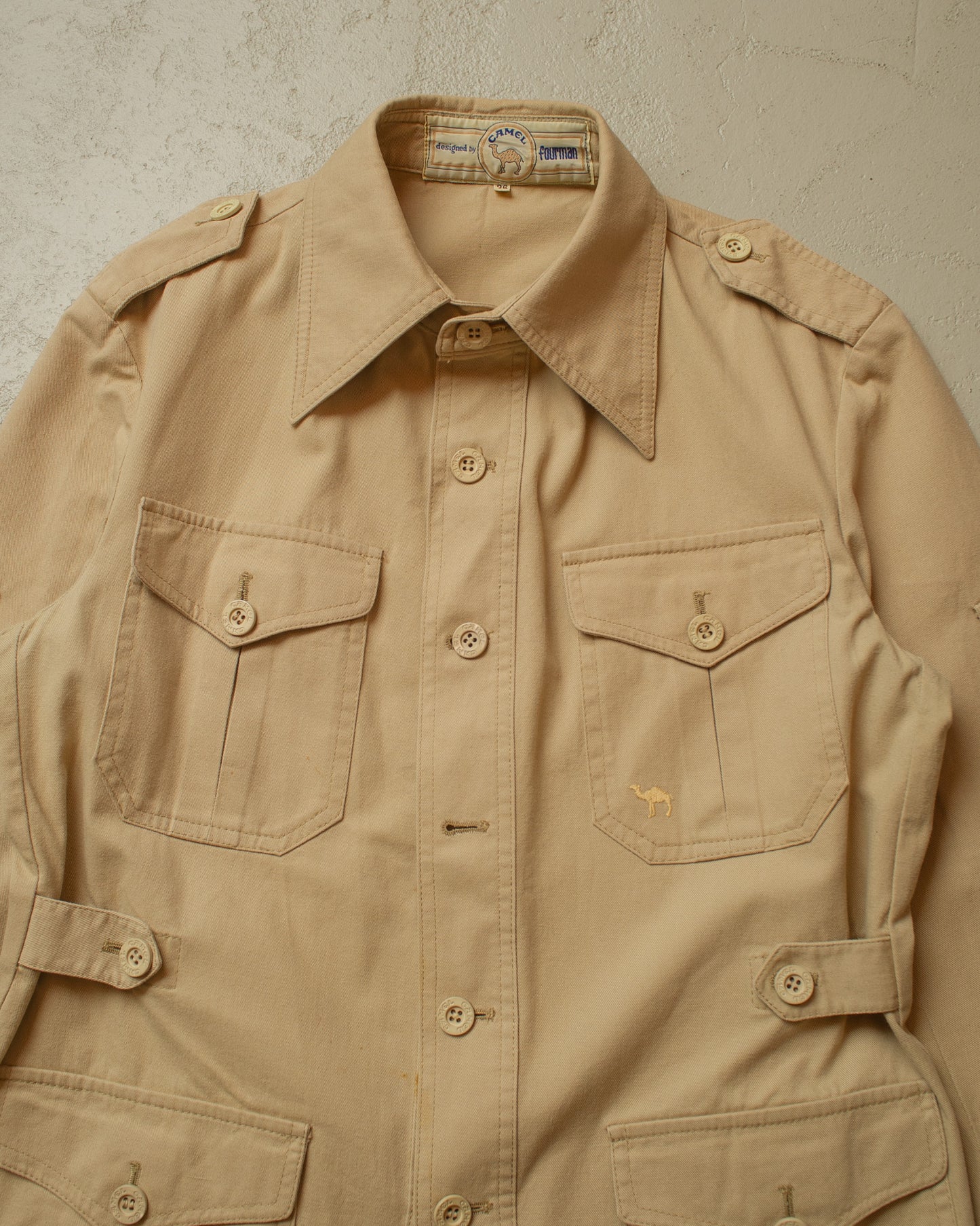 1970s/80s Camel Safari Jacket beige - M