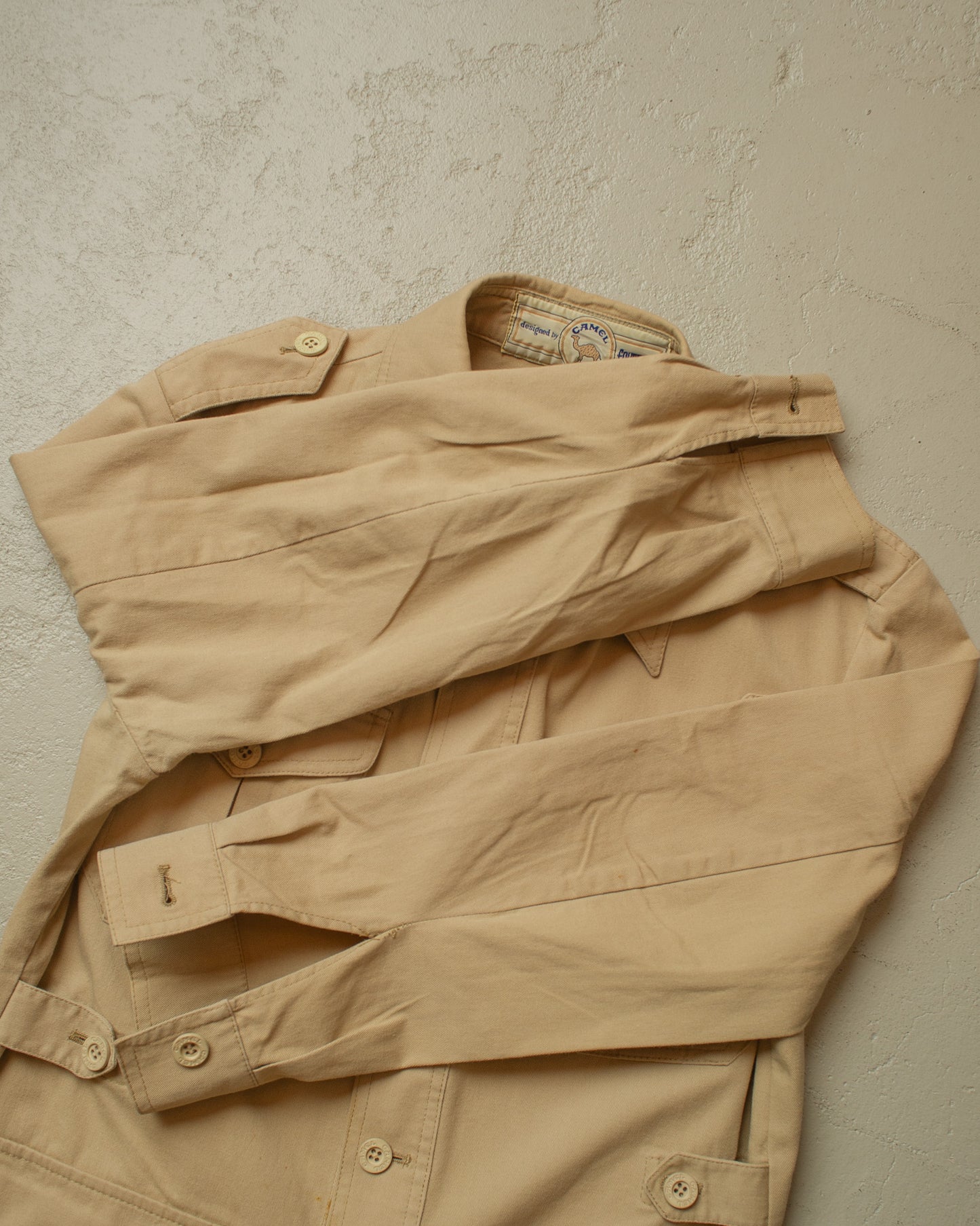1970s/80s Camel Safari Jacket beige - M