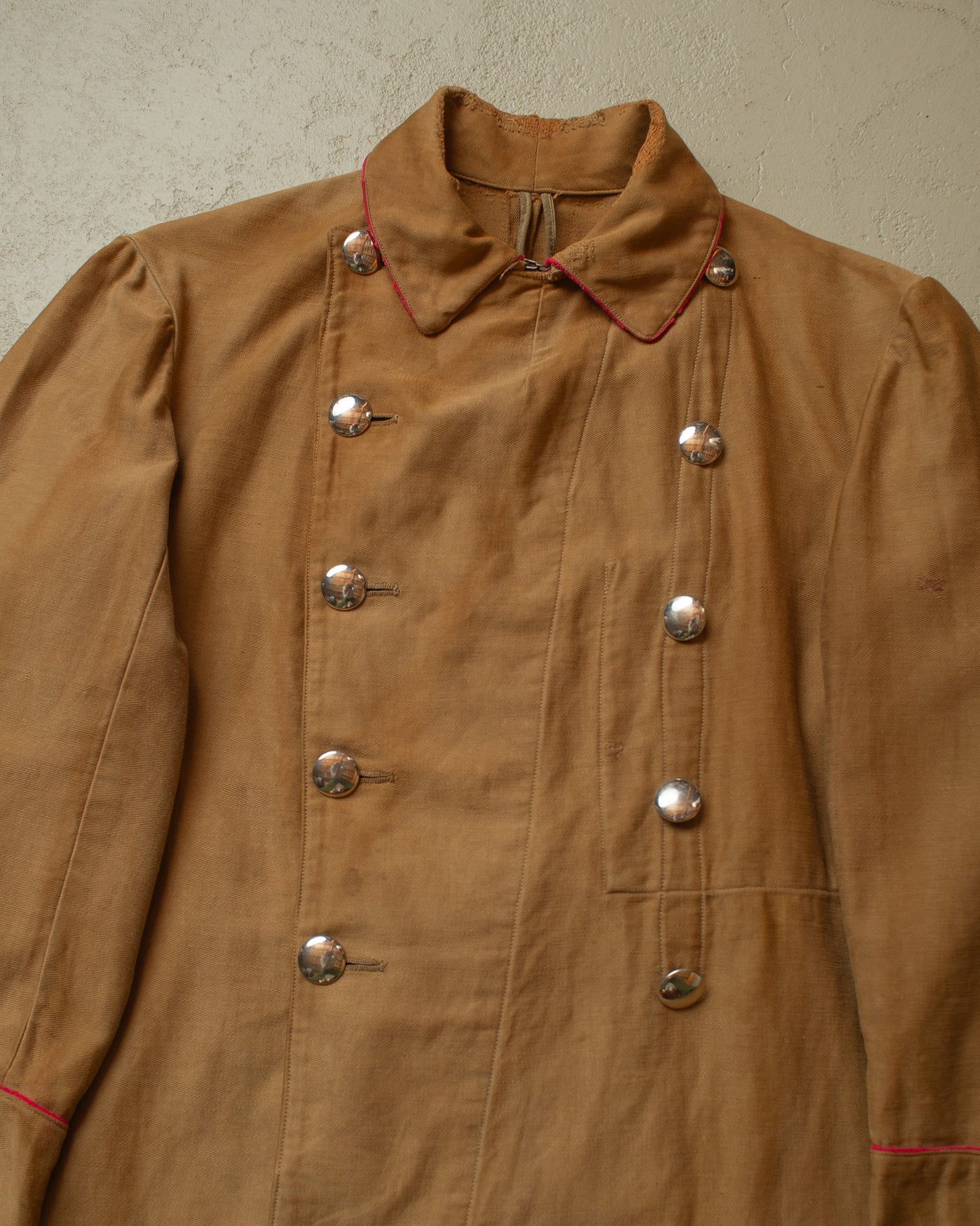 1920s German Volunteer Firefighter Moleskin Jacket brown - S/M