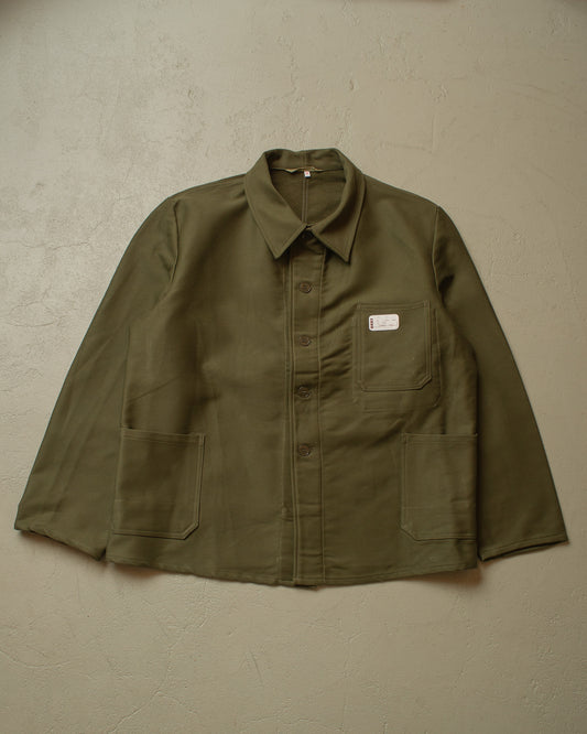 1950s/60s Deadstock German Moleskin Workwear Set green - XXL
