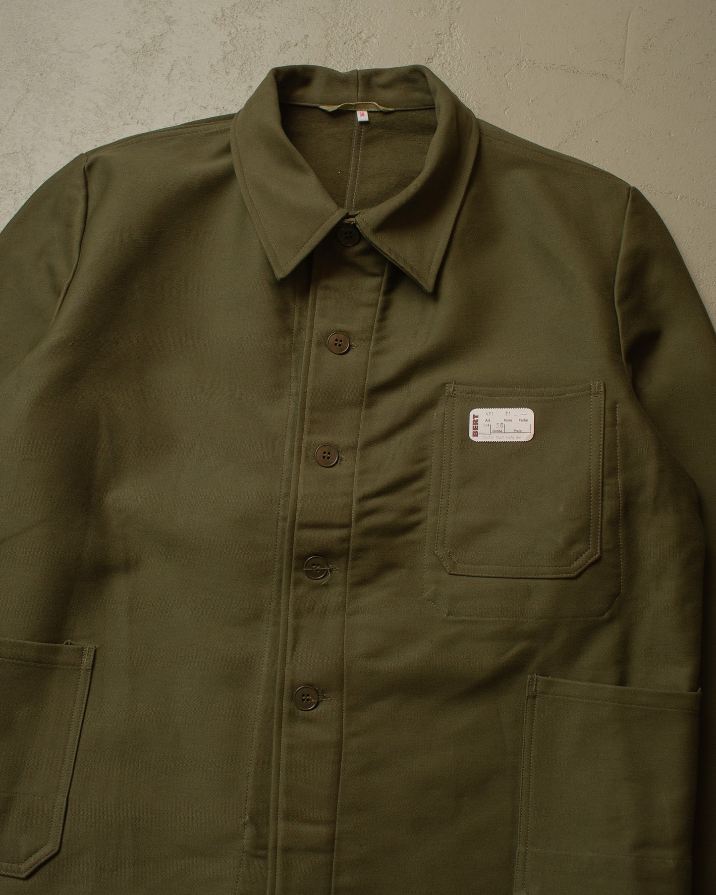 1950s/60s Deadstock German Moleskin Workwear Set green - XXL