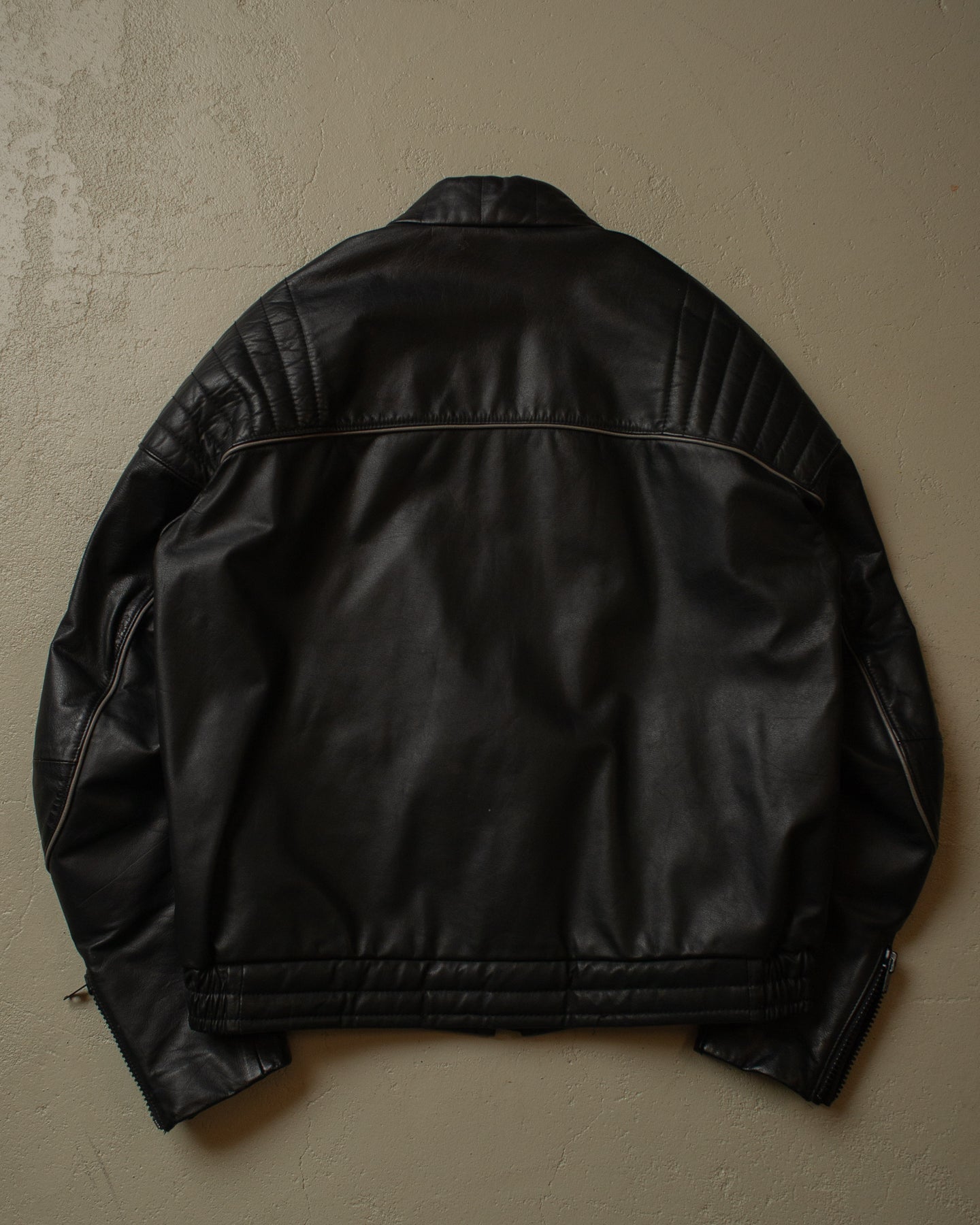 80s BMW Leather Biker Jacket black - M/L