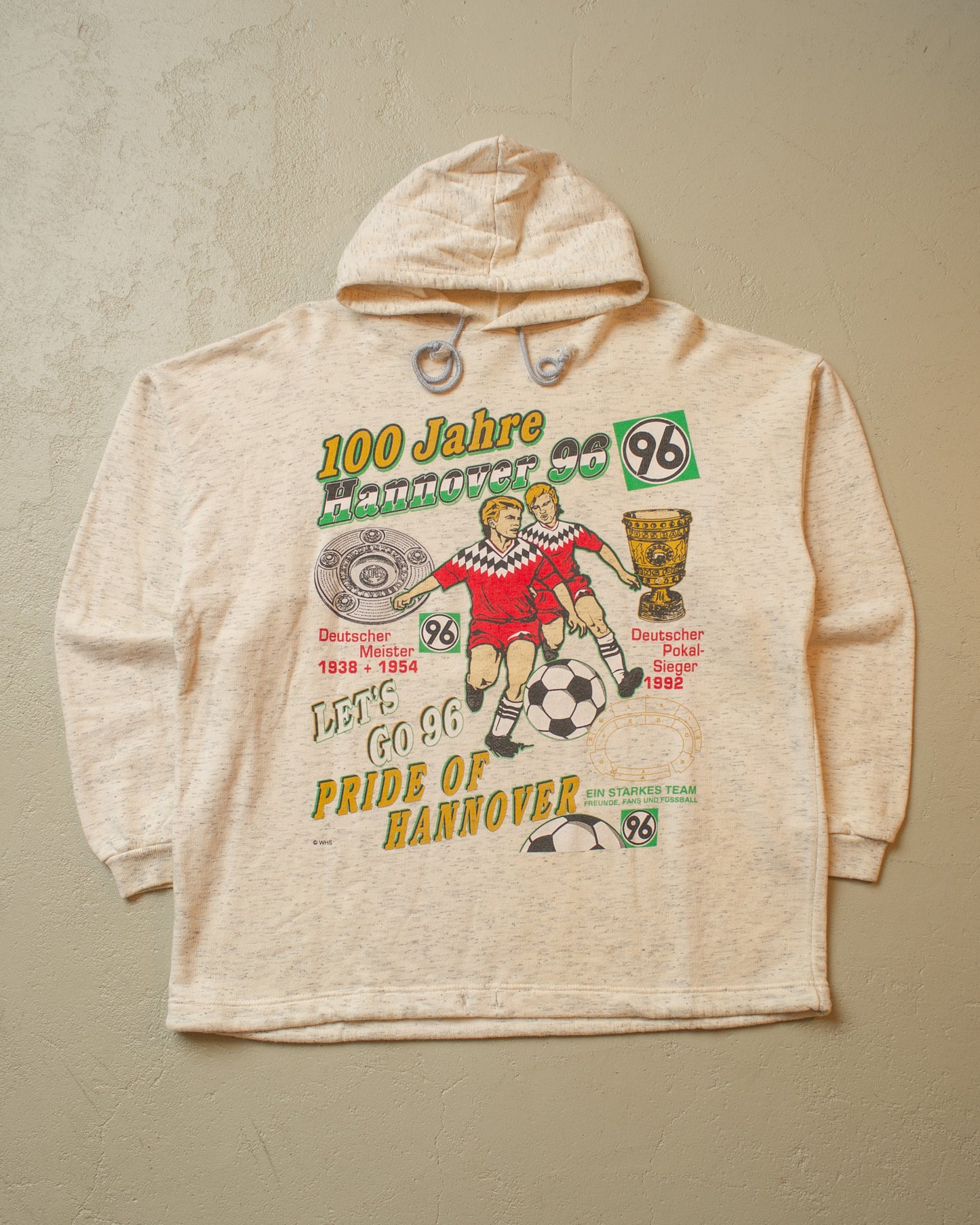 1996 "100 Jahre" Hannover 96 Hoodie creme/grey - L/XL