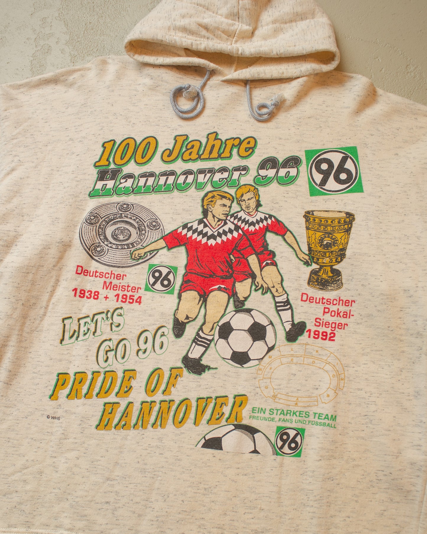 1996 "100 Jahre" Hannover 96 Hoodie creme/grey - L/XL