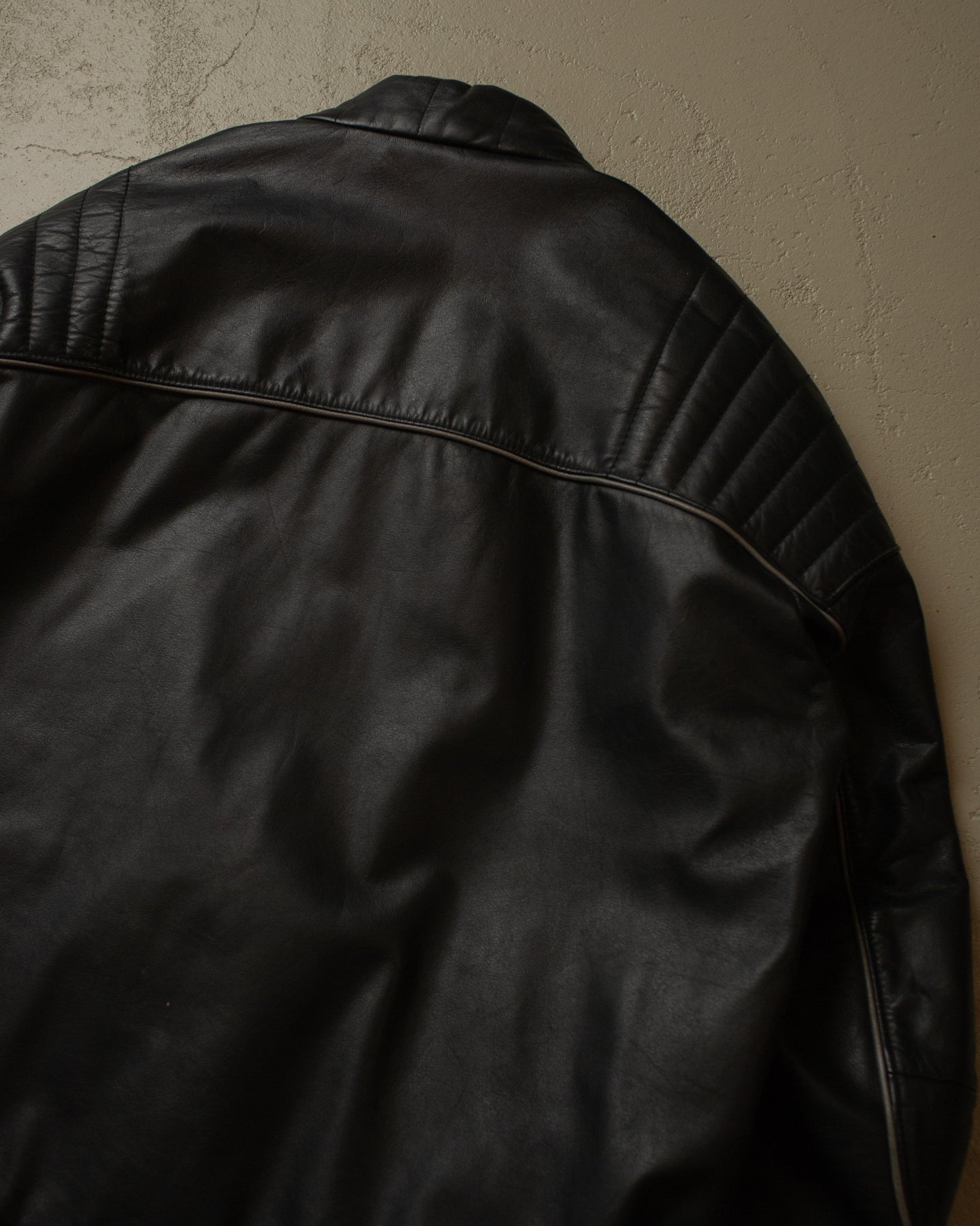 80s BMW Leather Biker Jacket black - M/L