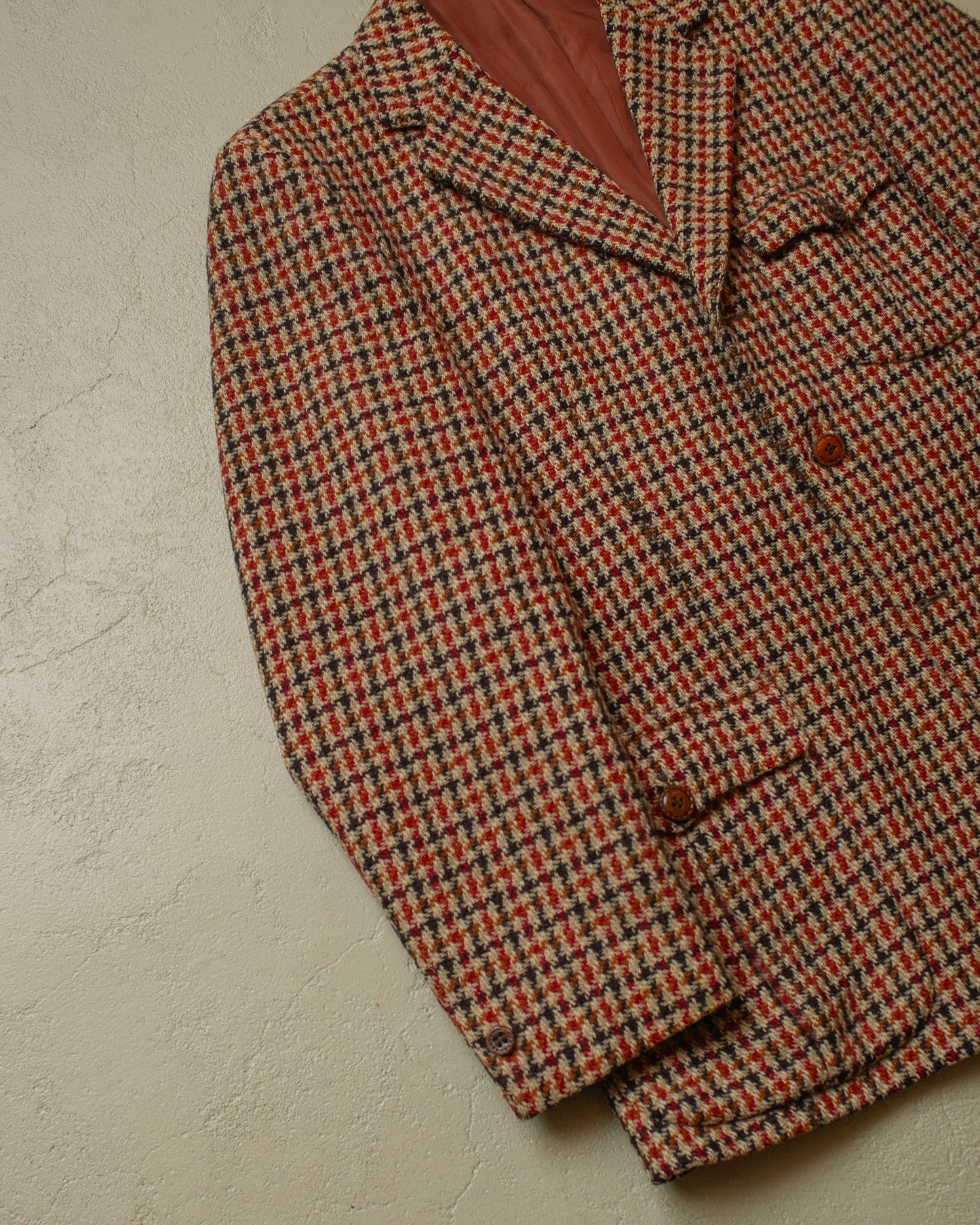 1960s Belted Tweed Sports Jacket beige/red - L