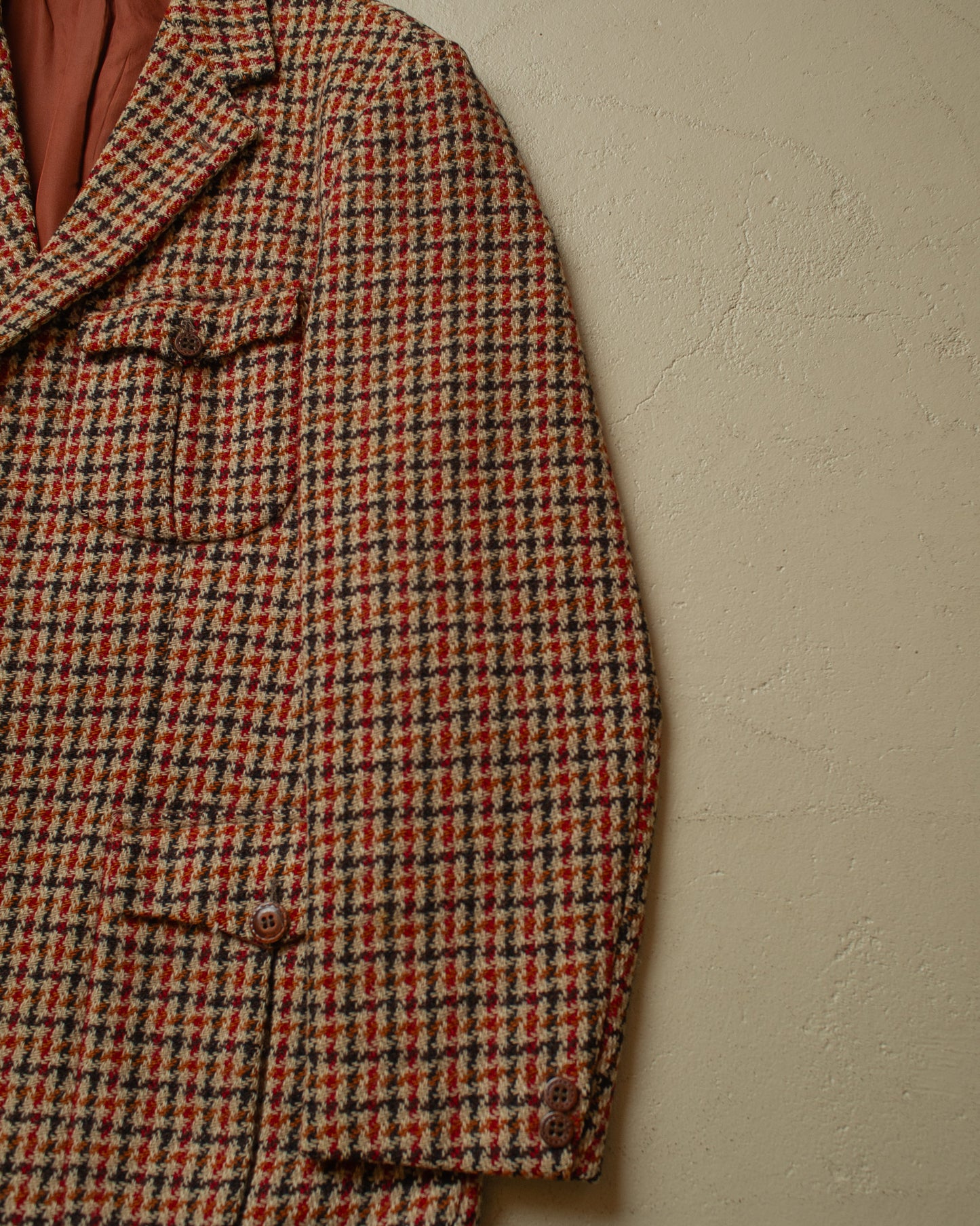 1960s Belted Tweed Sports Jacket beige/red - L