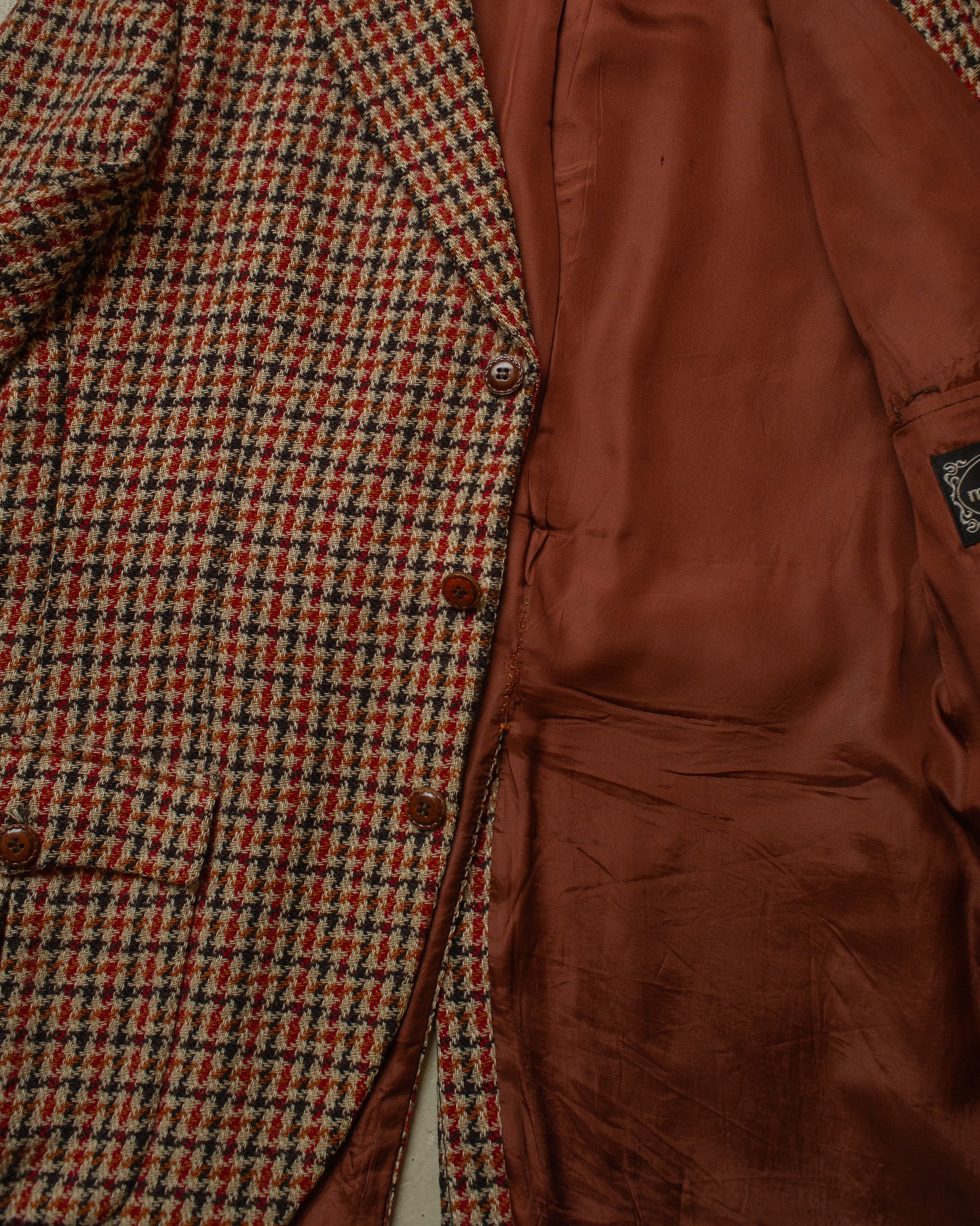 1960s Belted Tweed Sports Jacket beige/red - L