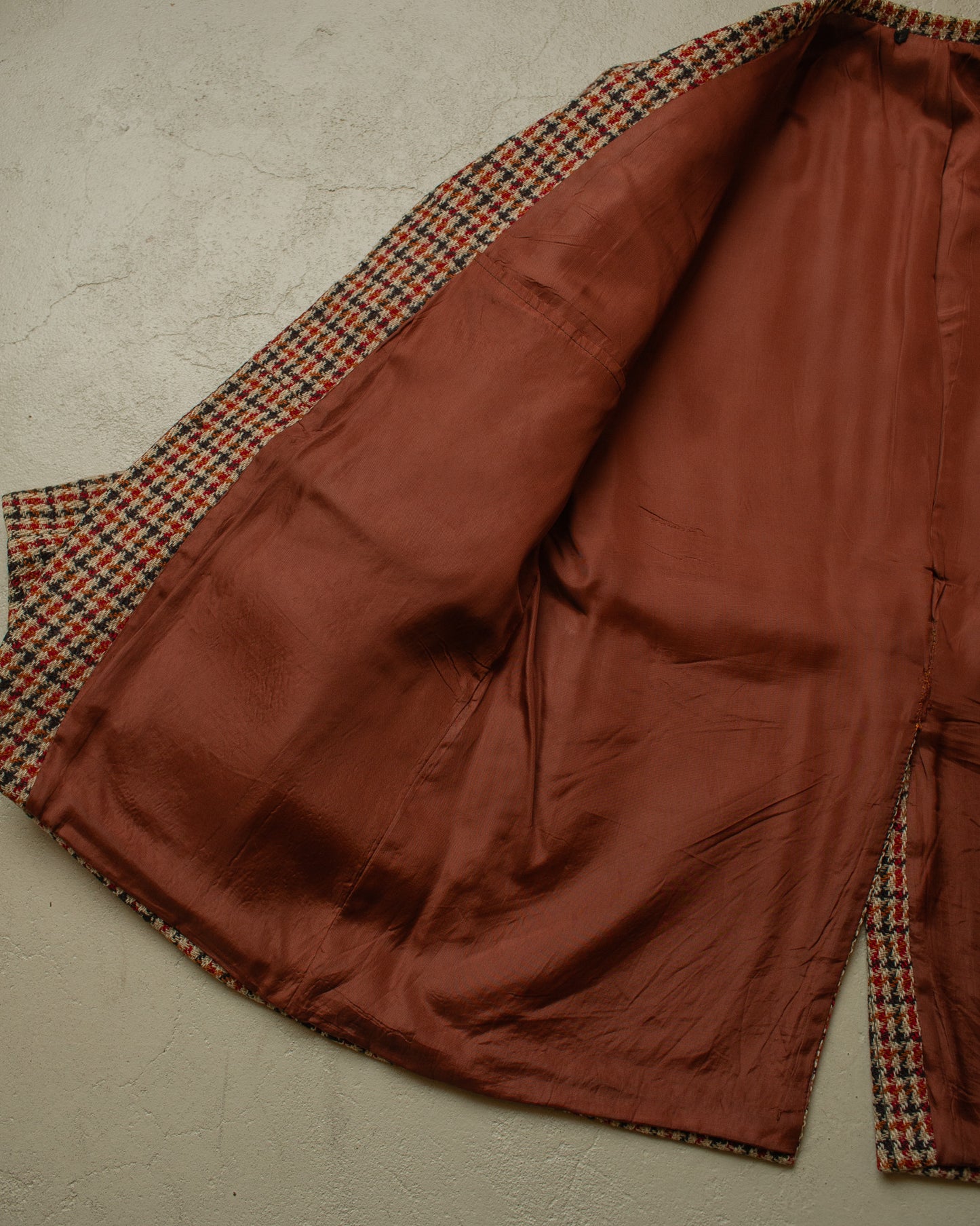 1960s Belted Tweed Sports Jacket beige/red - L