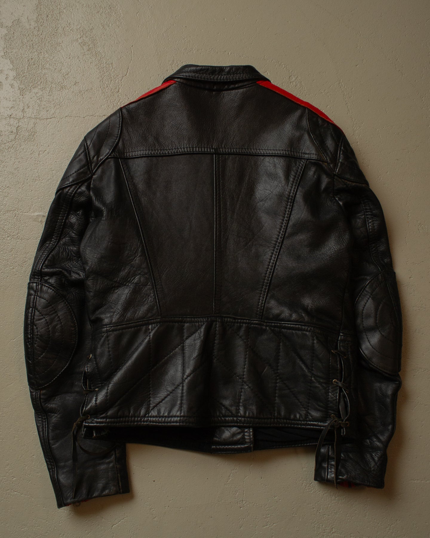 70s/80s Biker Leather Jacket black - S/M