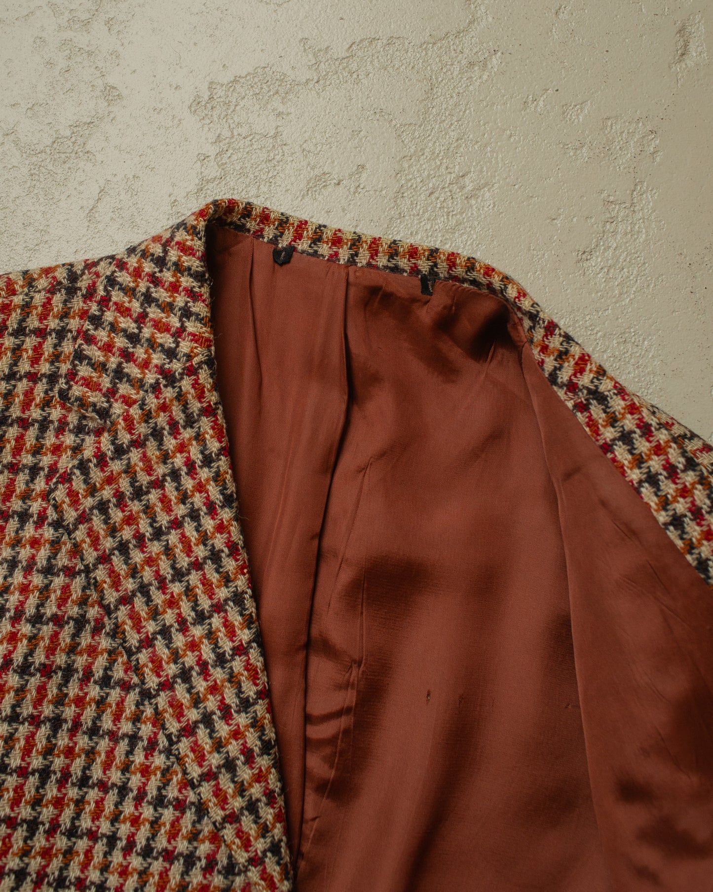 1960s Belted Tweed Sports Jacket beige/red - L