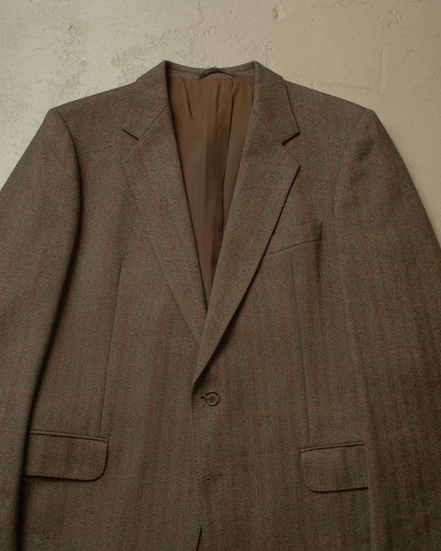 1970s/80s Herringbone Wool Suit grey - M/L