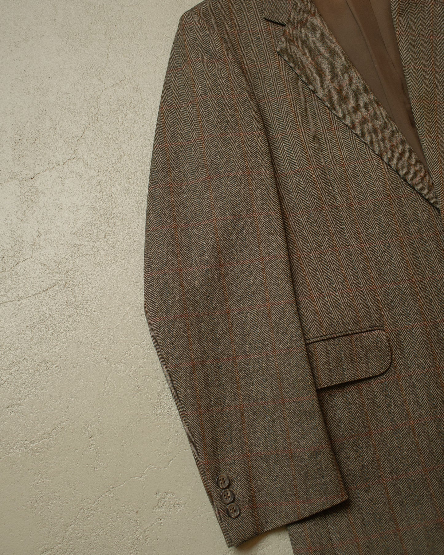 1970s/80s Herringbone Wool Suit grey - M/L