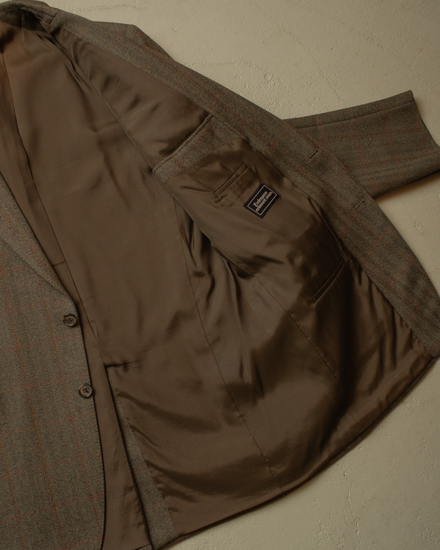 1970s/80s Herringbone Wool Suit grey - M/L