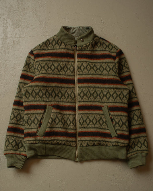 80s 2in1 Wool Bomber Jacket beige - L/XL