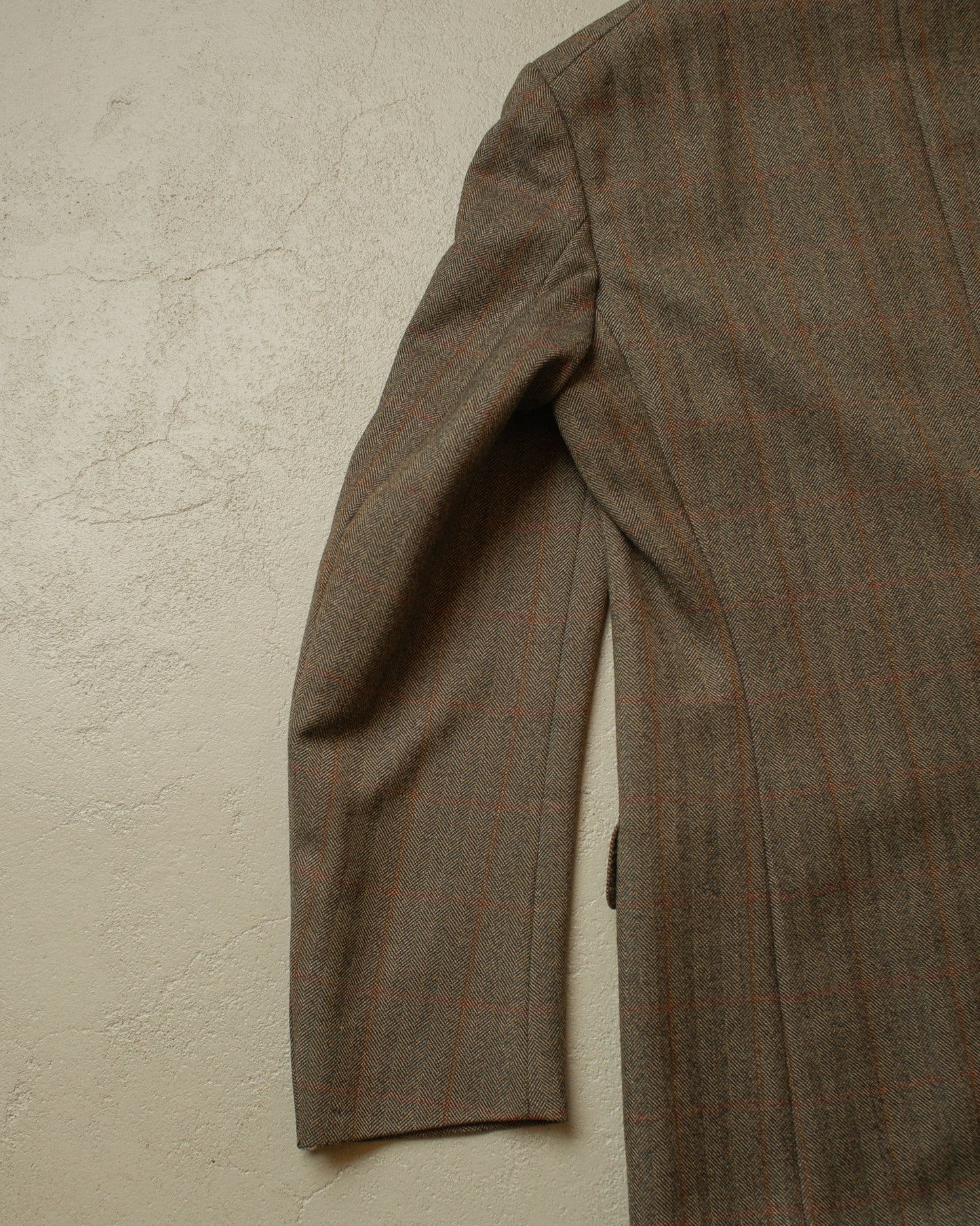 1970s/80s Herringbone Wool Suit grey - M/L
