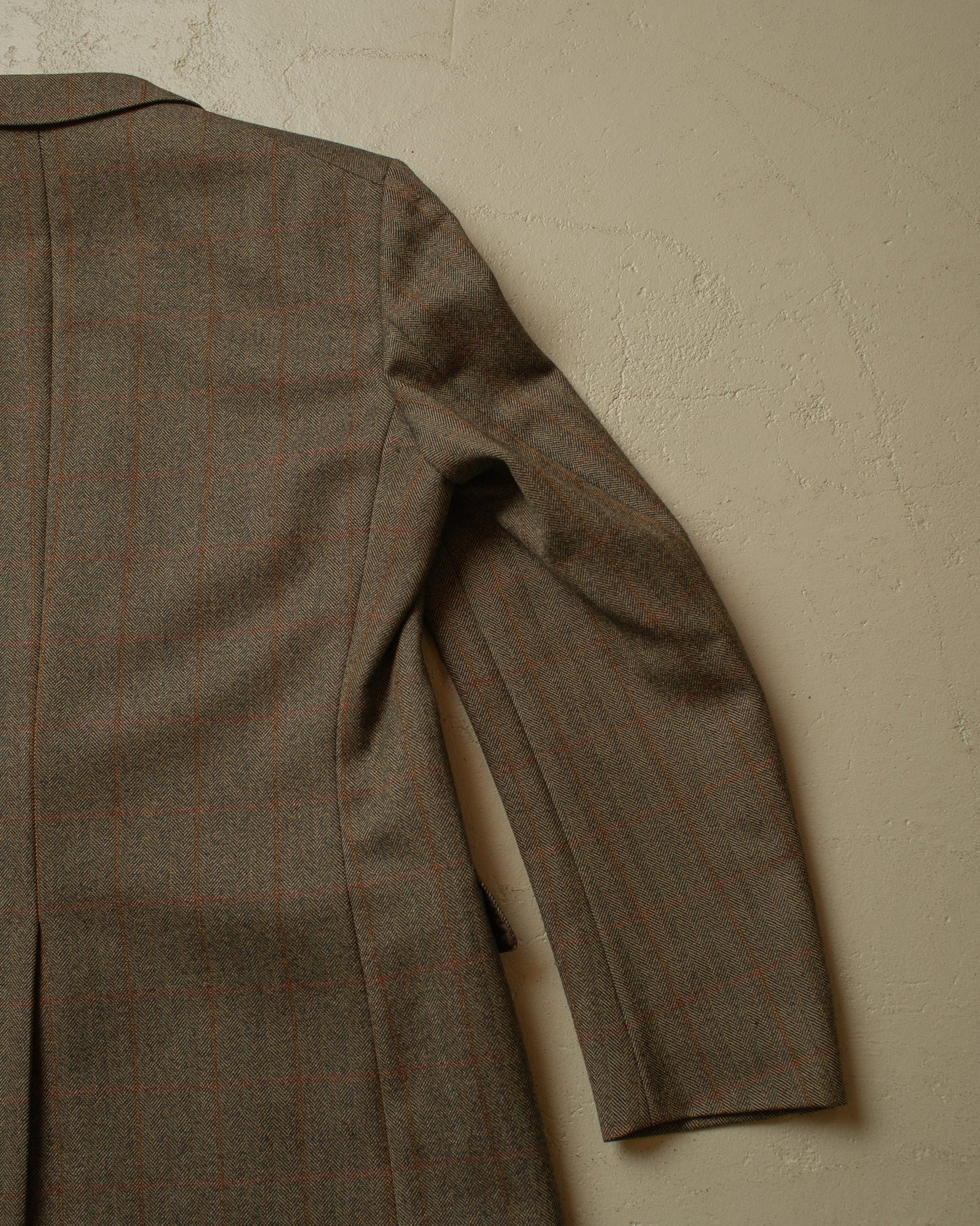 1970s/80s Herringbone Wool Suit grey - M/L