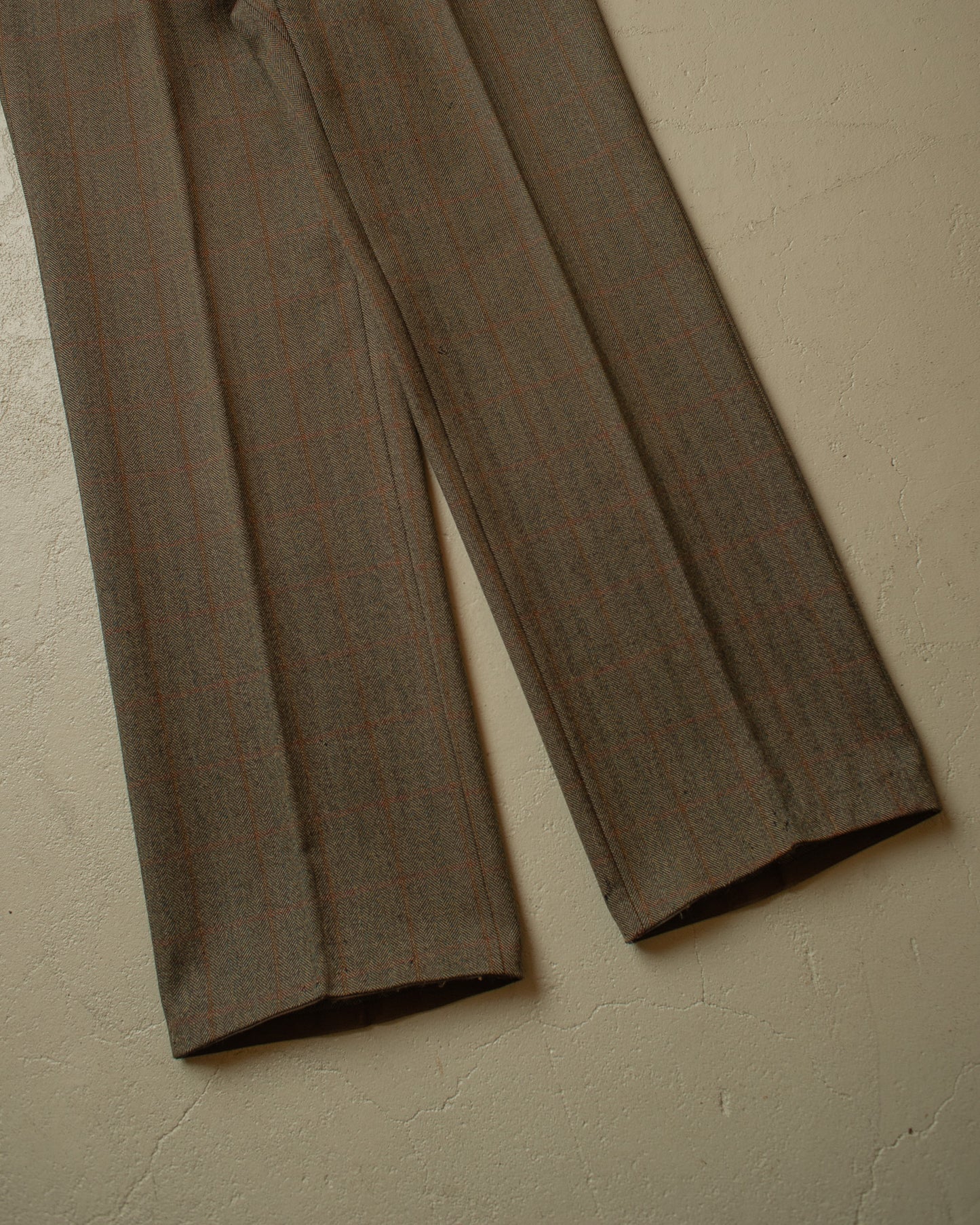 1970s/80s Herringbone Wool Suit grey - M/L
