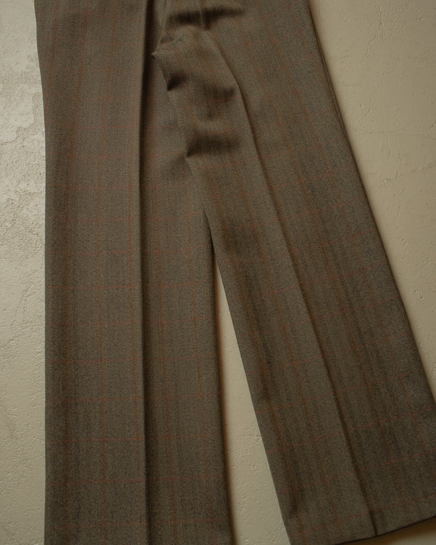1970s/80s Herringbone Wool Suit grey - M/L