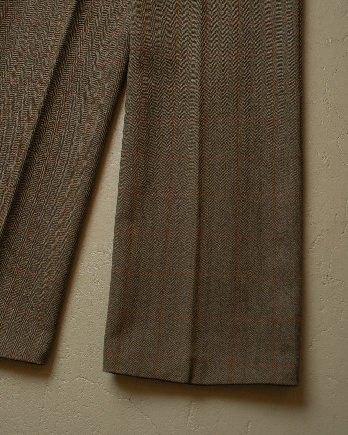 1970s/80s Herringbone Wool Suit grey - M/L