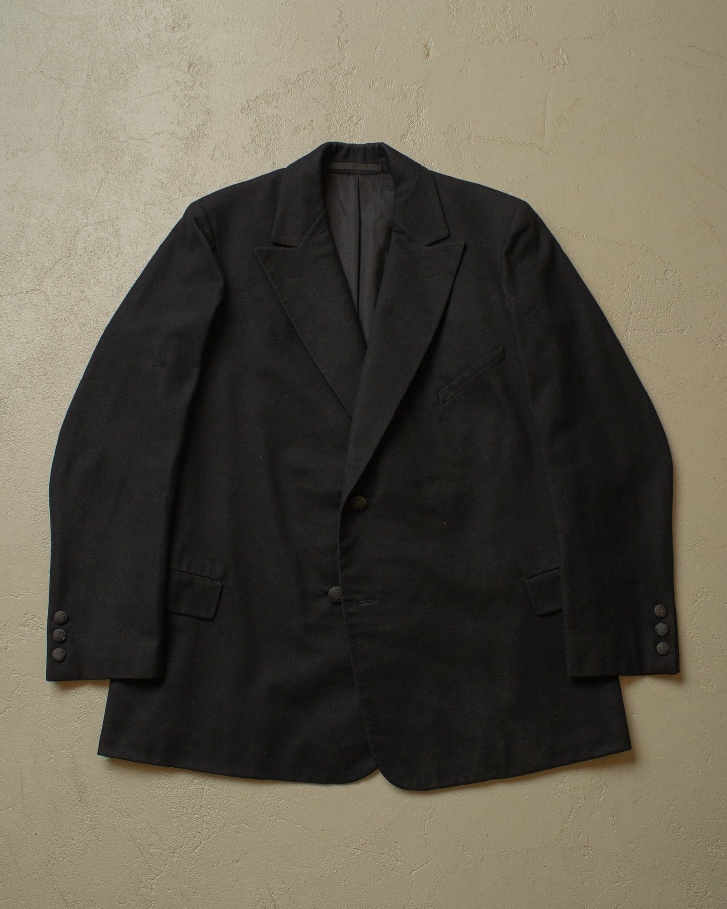 1920s German Three Piece Wool Suit black - M