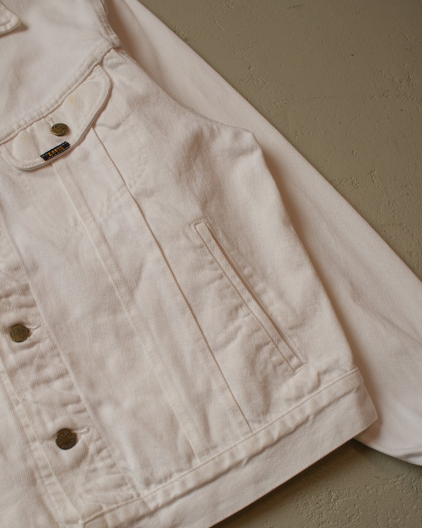 90s Lee Denim Jacket white - M/L