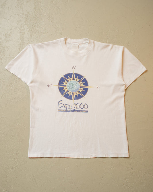Expo 2000 Hannover distressed Compass T-shirt white - M/L