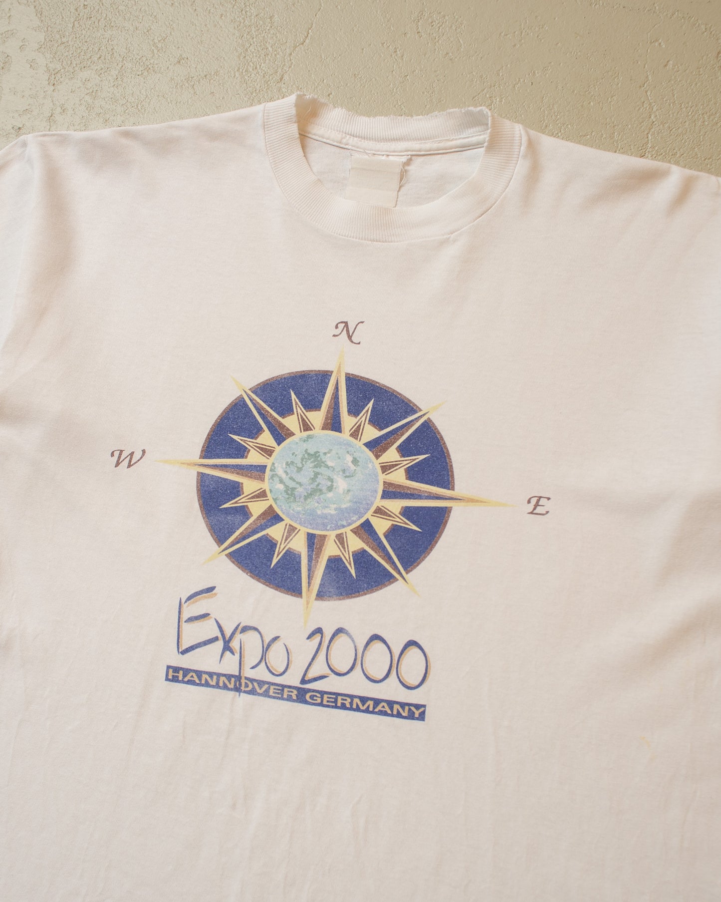 Expo 2000 Hannover distressed Compass T-shirt white - M/L