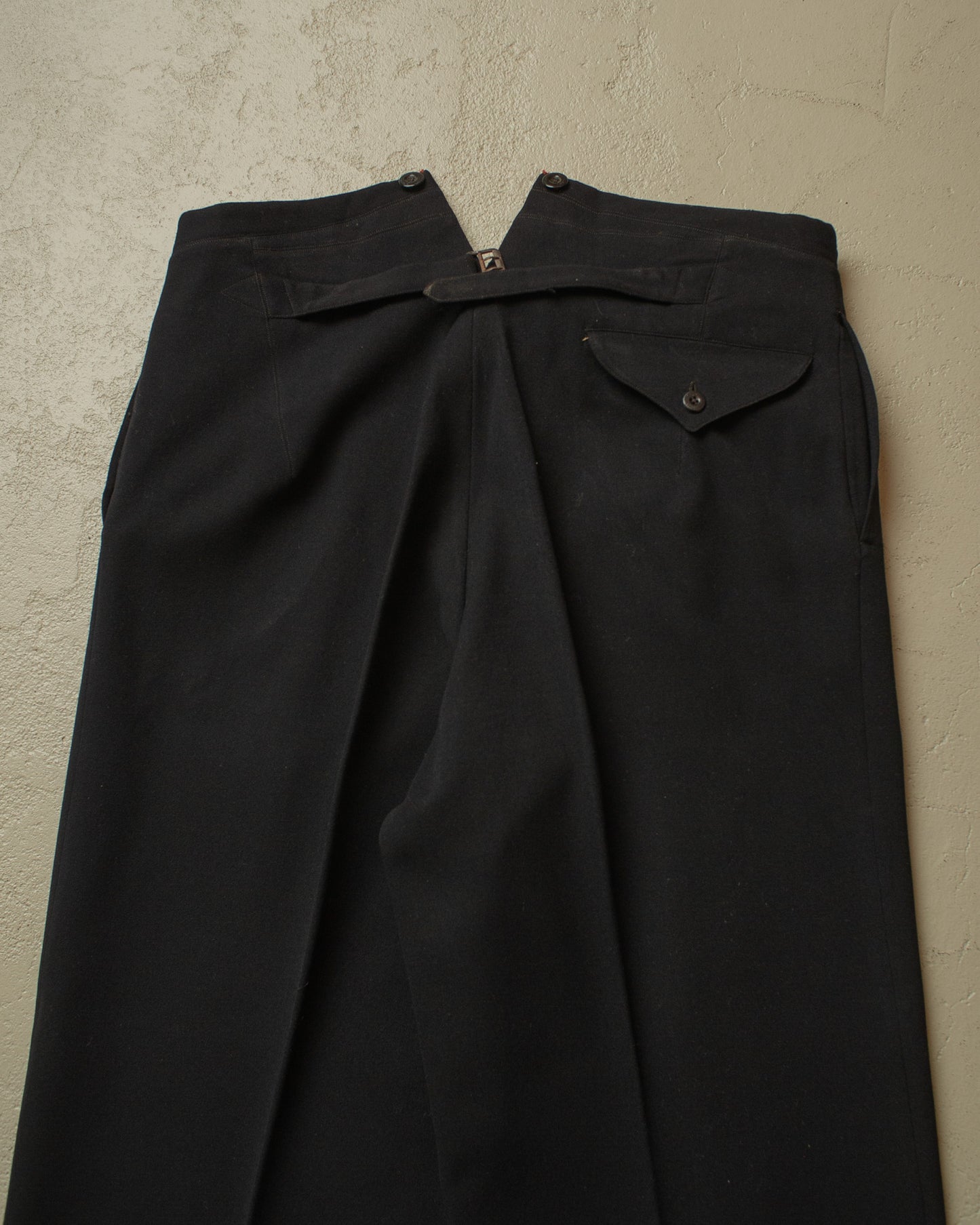 1920s German Three Piece Wool Suit black - M