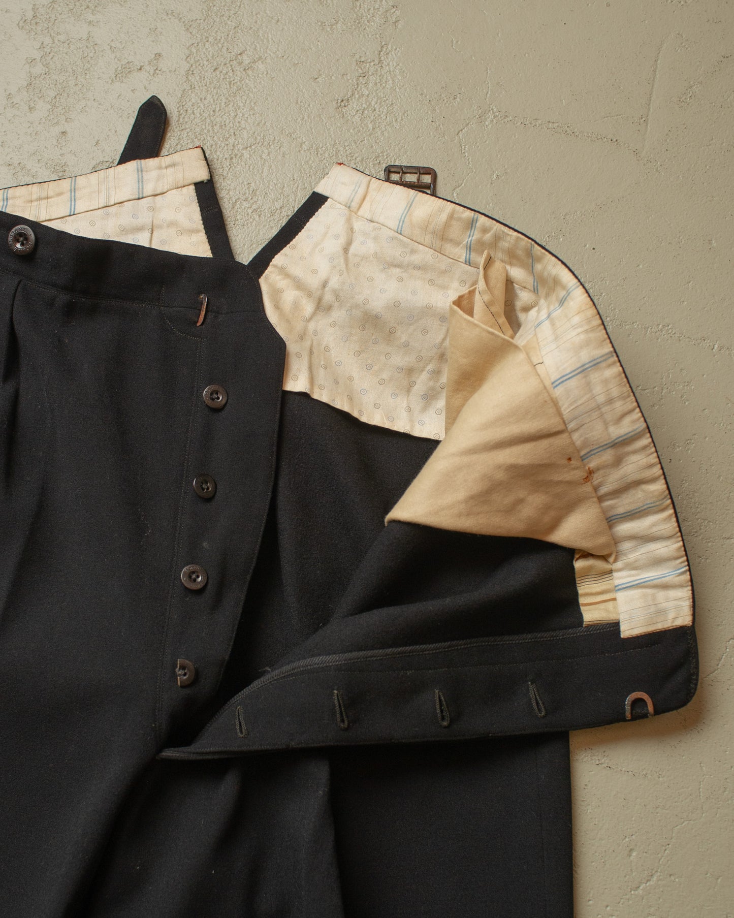 1920s German Three Piece Wool Suit black - M
