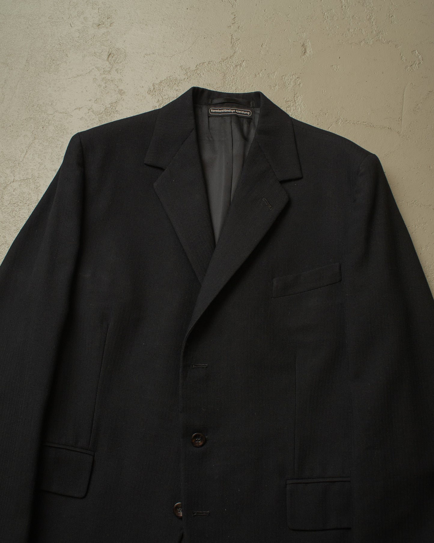 1940s German Herringbone Wool Suit black - M/L