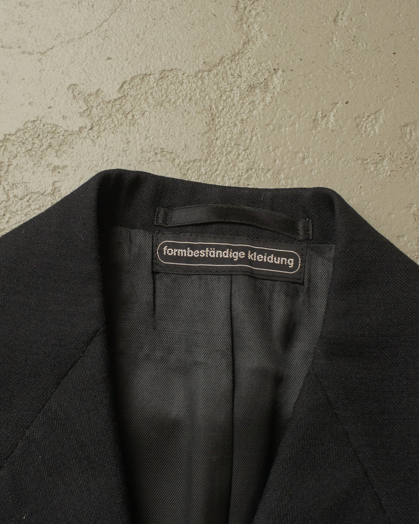 1940s German Herringbone Wool Suit black - M/L