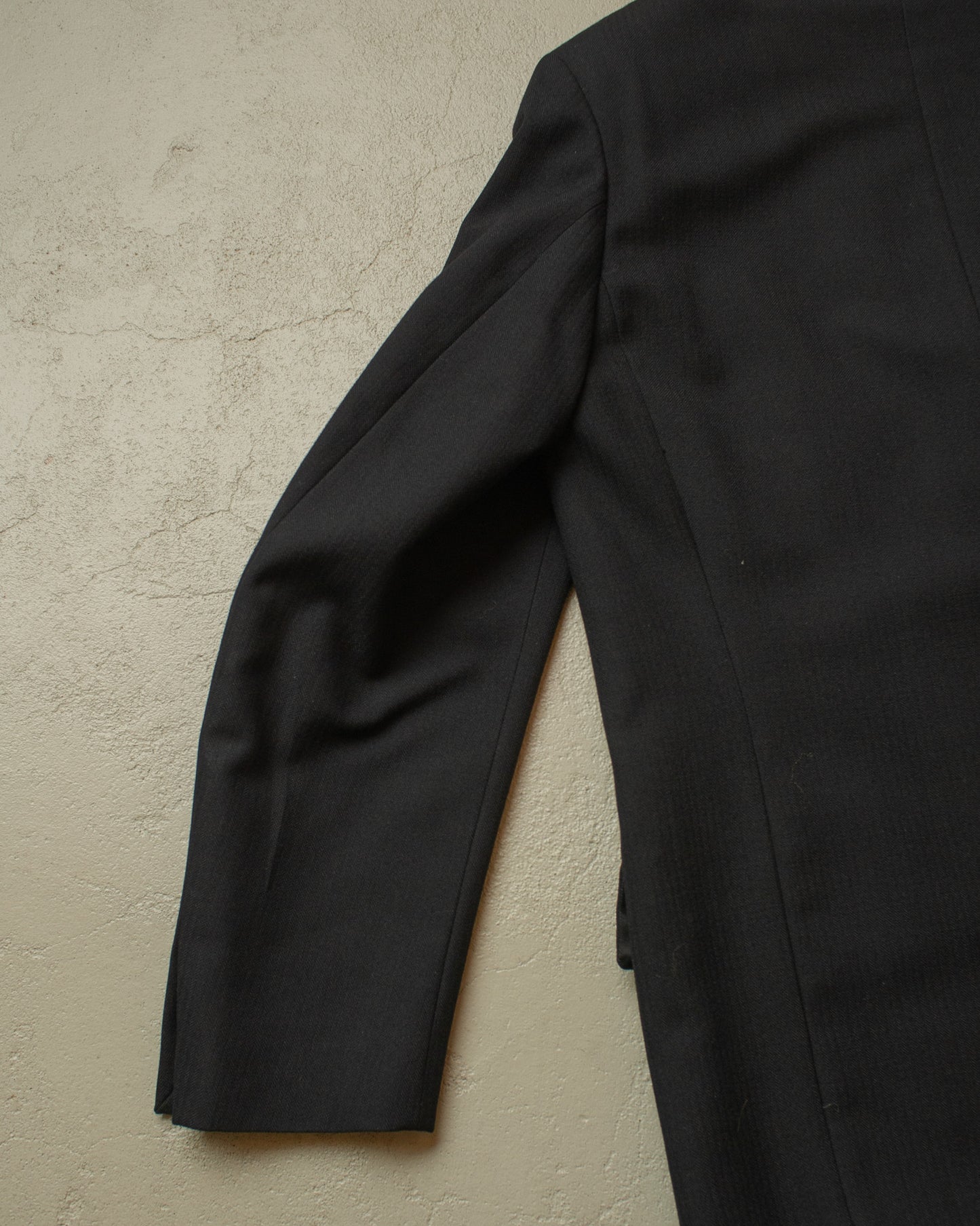1940s German Herringbone Wool Suit black - M/L