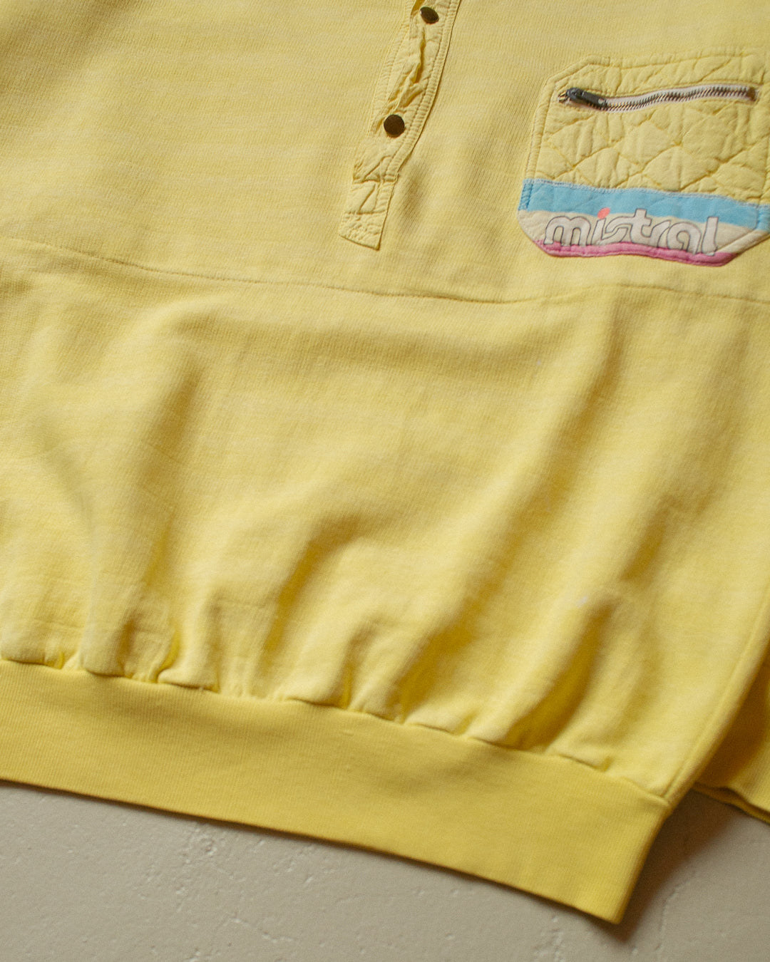 90s Mistral Button Up Sweatshirt yellow - XL