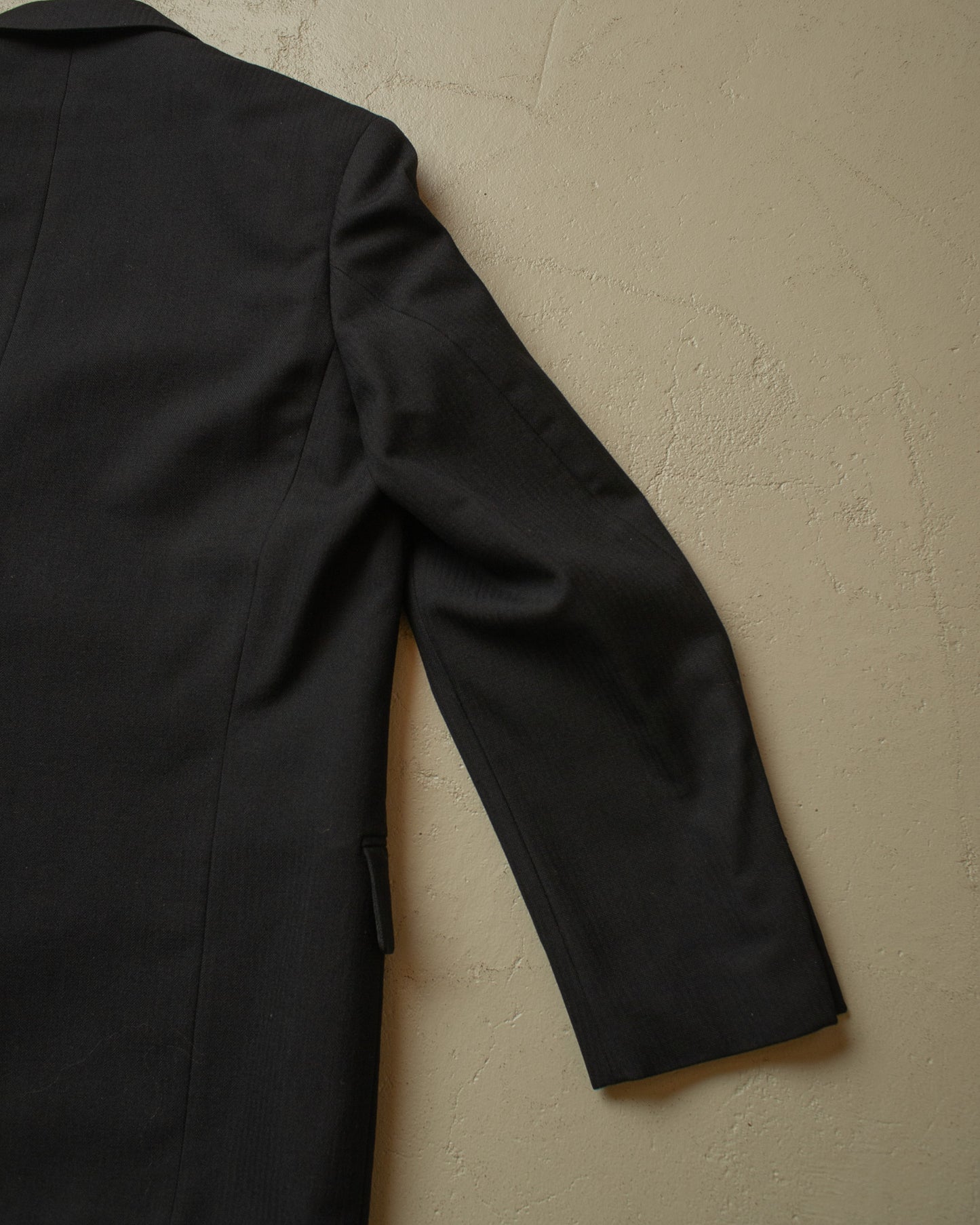 1940s German Herringbone Wool Suit black - M/L