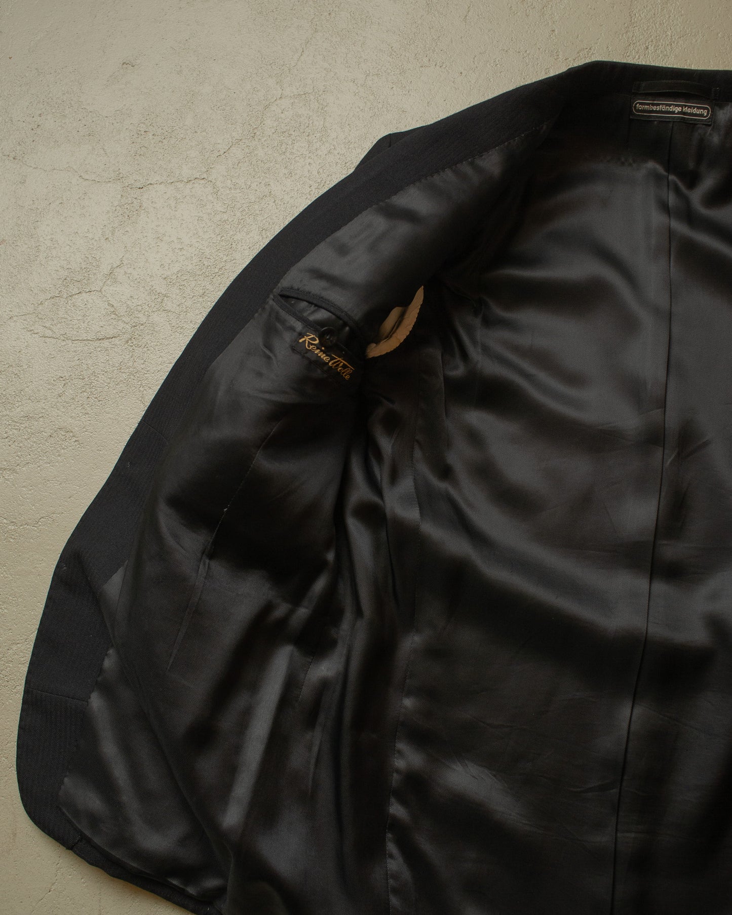 1940s German Herringbone Wool Suit black - M/L