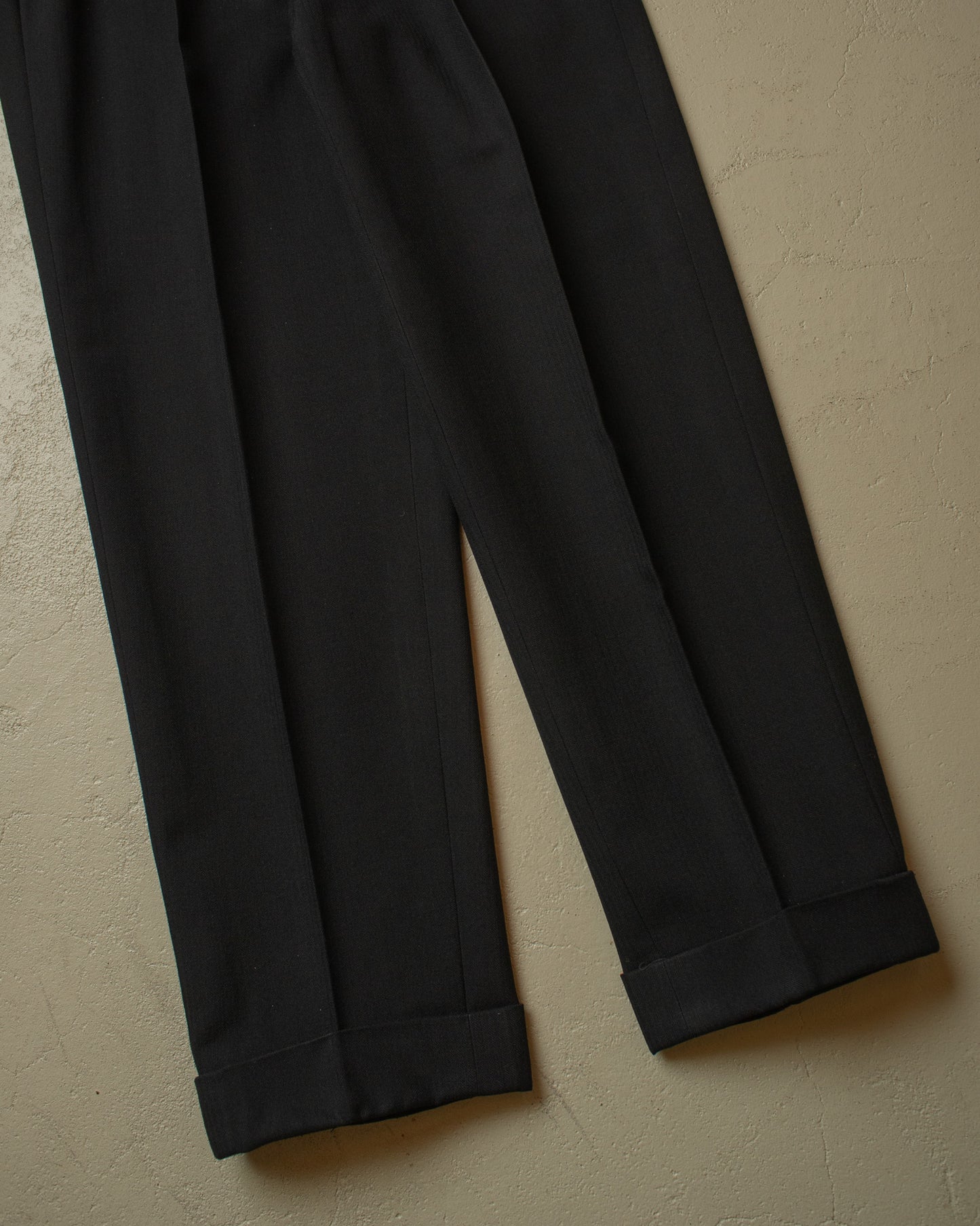 1940s German Herringbone Wool Suit black - M/L
