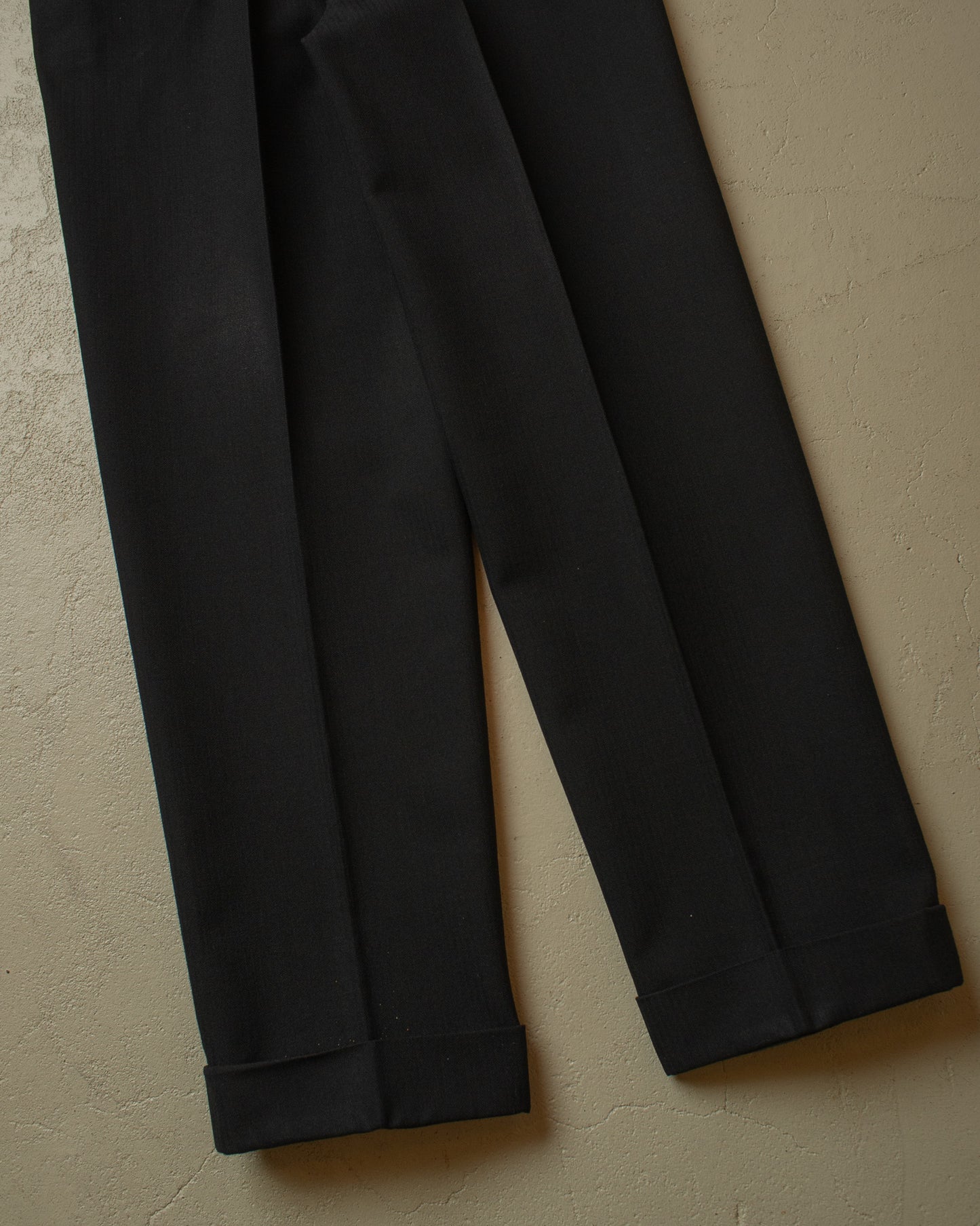 1940s German Herringbone Wool Suit black - M/L