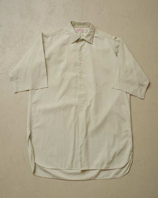 1940s German Bartling Cut off Dress Shirt light green - M/L