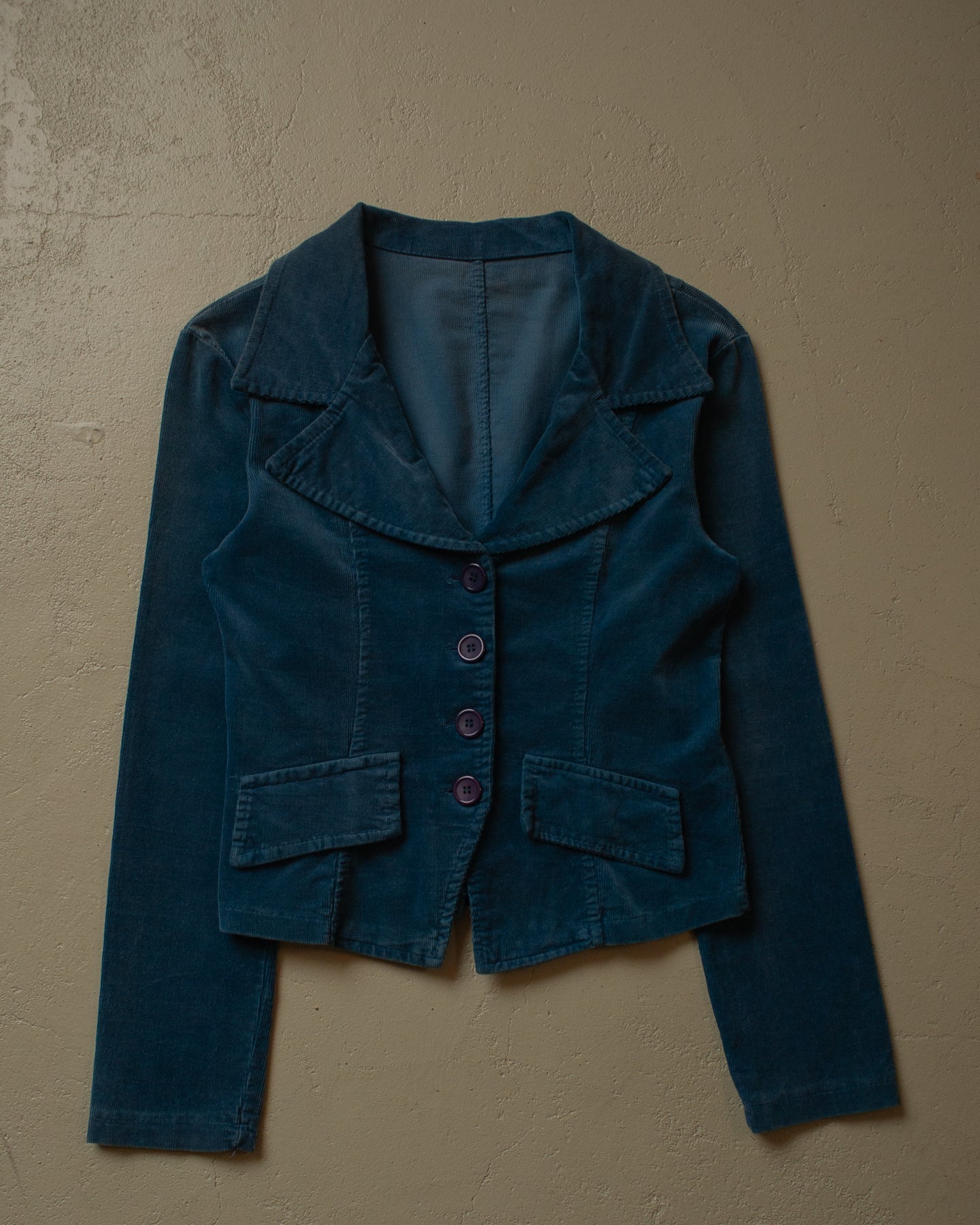 70s/80s Womens Corduroy Jacket blue - XS/S