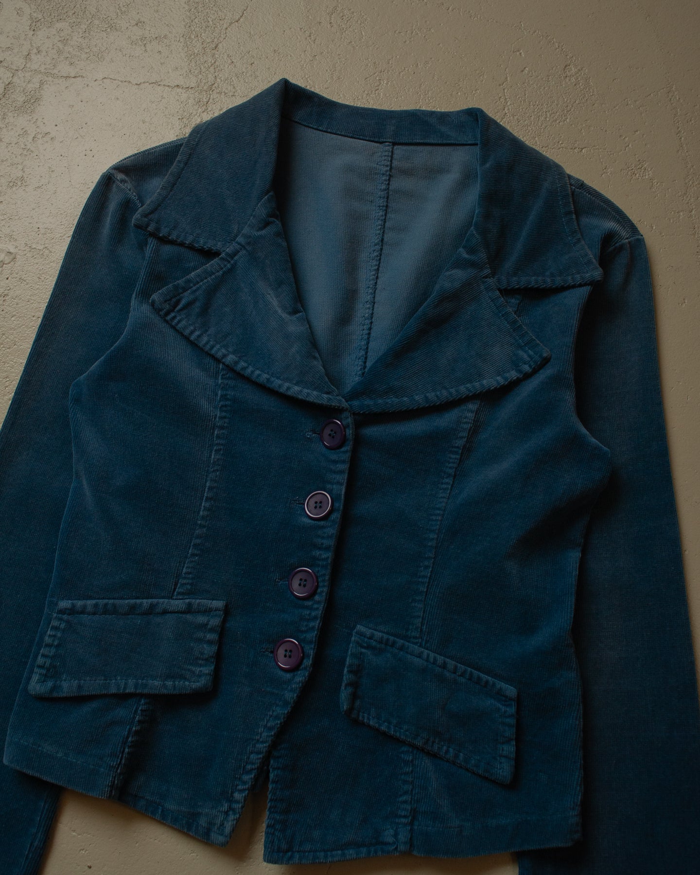 70s/80s Womens Corduroy Jacket blue - XS/S