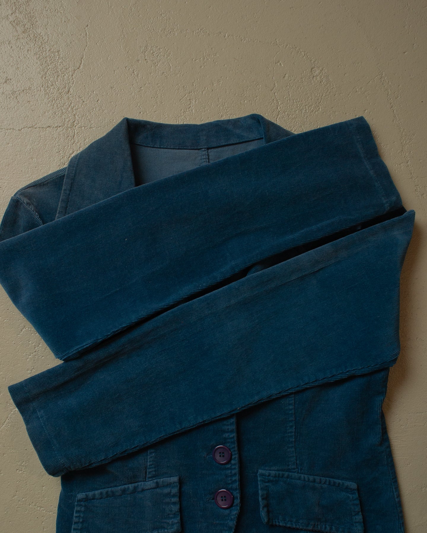 70s/80s Womens Corduroy Jacket blue - XS/S