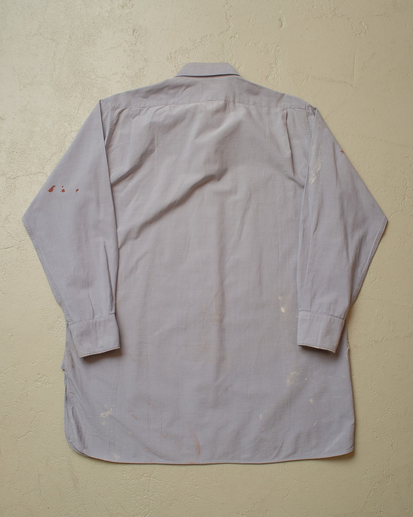 1940s German distressed MWZ Dress Shirt blue - M/L