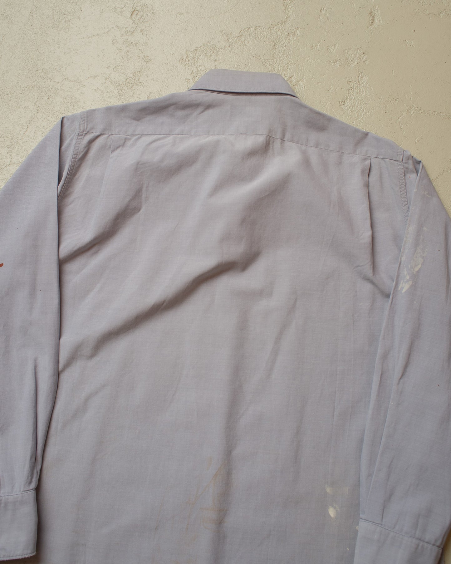 1940s German distressed MWZ Dress Shirt blue - M/L