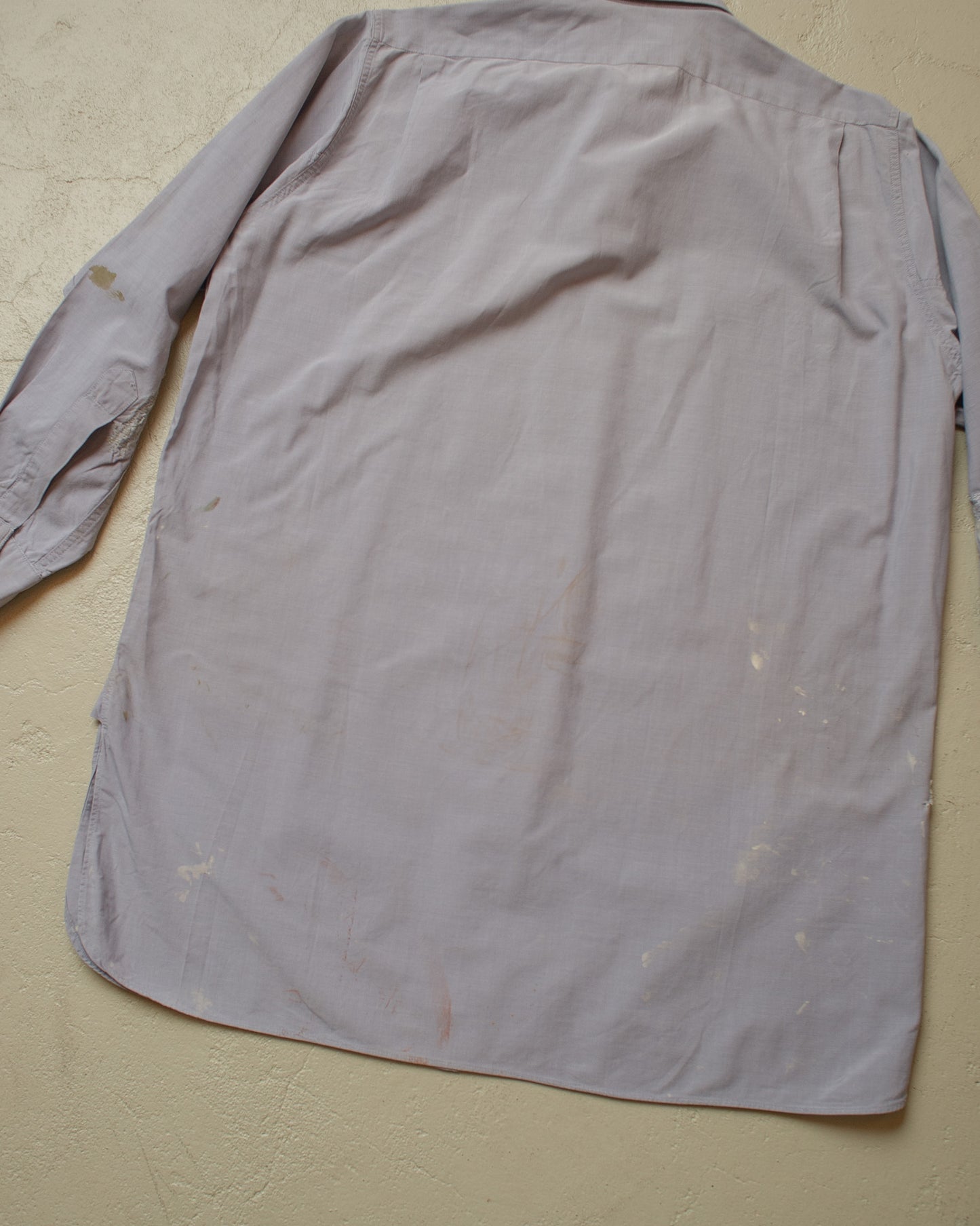1940s German distressed MWZ Dress Shirt blue - M/L